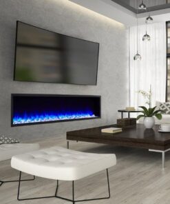 SimpliFire Scion 78 Inch Wall Mounted Electric Fireplace - SF-SC78-BK